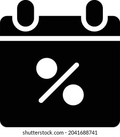 icono plano de glifo vectorial de calendario