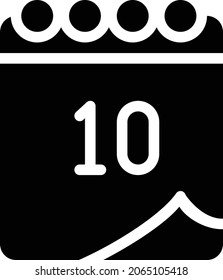 icono plano de glifo vectorial de calendario