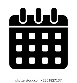 Calendar Vector Glyph Icon For Personal And Commercial Use.

