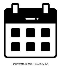 calendar vector glyph icon, school and education icon