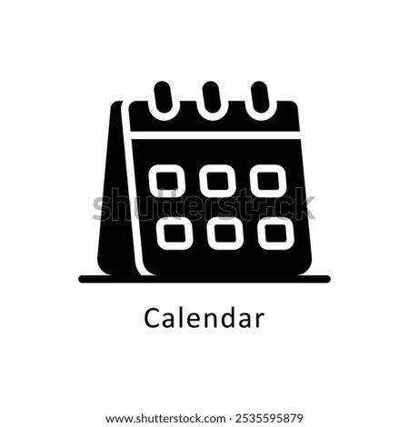 Calendar Vector Gylph Design icon. Work In Progress Symbol on White background EPS 10 File