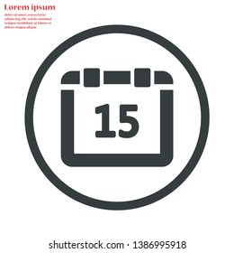 calendar vector icon 10 eps , Lorem ipsum Flat design