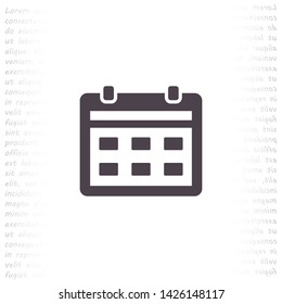 calendar vector icon 10 eps , Lorem ipsum Flat design