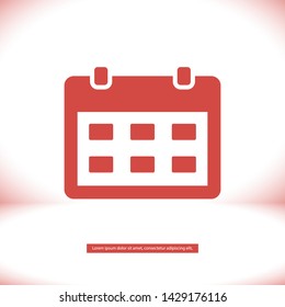 calendar vector icon 10 eps , Lorem ipsum Flat design