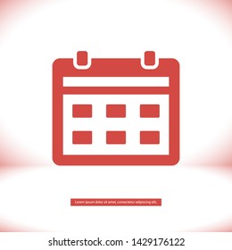 calendar vector icon 10 eps , Lorem ipsum Flat design