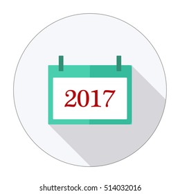 Calendar vector icon with the 2017 year.