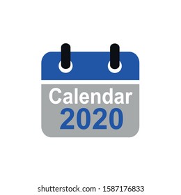Calendar vector icon 2020 on eps 10 with a white background
