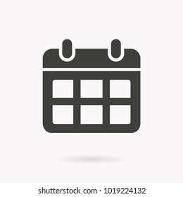 Calendar vector icon. Black illustration isolated for graphic and web design.