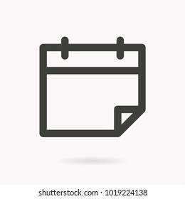Calendar vector icon. Black illustration isolated for graphic and web design.