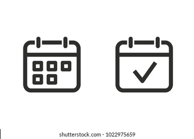 Calendar vector icon. Black illustration isolated for graphic and web design.