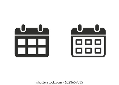 Calendar vector icon. Black illustration isolated for graphic and web design.