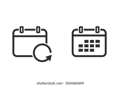 Calendar vector icon. Black illustration isolated for graphic and web design.