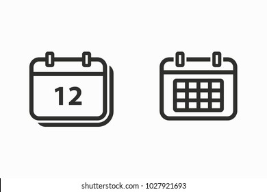 Calendar vector icon. Black illustration isolated for graphic and web design.