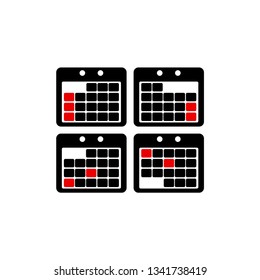 Calendar vector icon. Black illustration isolated for graphic and web design