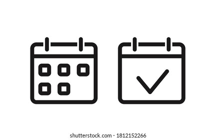 Calendar vector icon. Black illustration isolated for graphic and web design.