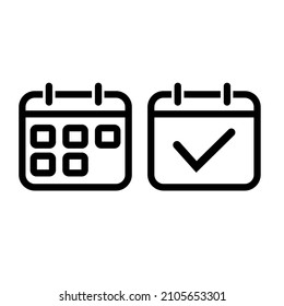 Icono de vector de calendario. Ilustración negra aislada para aplicaciones gráficas y móviles.