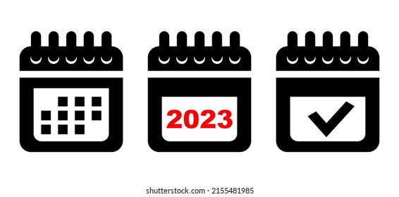 Calendar vector icon. Black illustration isolated for graphic and web design.