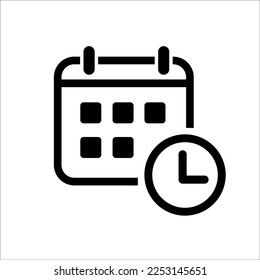 Calendar vector icon. Black illustration isolated for graphic and mobile application.