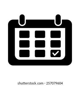 Calendar vector icon - black illustration