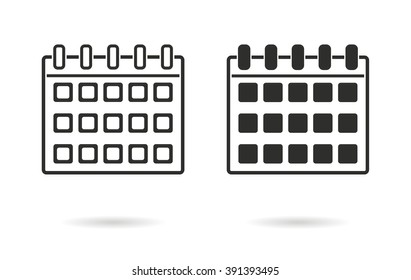Calendar   vector icon. Black  illustration isolated on white  background for graphic and web design.