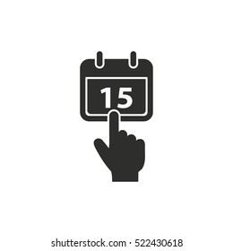 Calendar vector icon. Black illustration isolated on white background for graphic and web design.