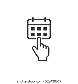 Calendar vector icon. Black illustration isolated on white background for graphic and web design.