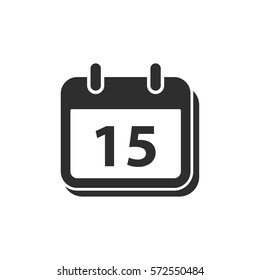 Calendar vector icon. Black illustration isolated on white background for graphic and web design.