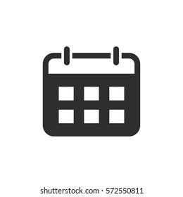 Calendar vector icon. Black illustration isolated on white background for graphic and web design.