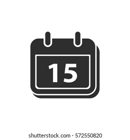 Calendar vector icon. Black illustration isolated on white background for graphic and web design.