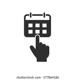 Calendar vector icon. Black illustration isolated on white background for graphic and web design.