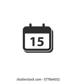 Calendar vector icon. Black illustration isolated on white background for graphic and web design.
