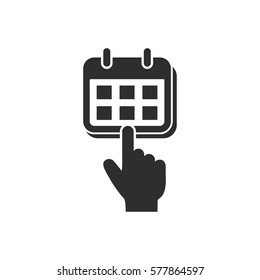 Calendar vector icon. Black illustration isolated on white background for graphic and web design.
