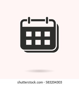 Calendar vector icon. Black illustration isolated on white background for graphic and web design.