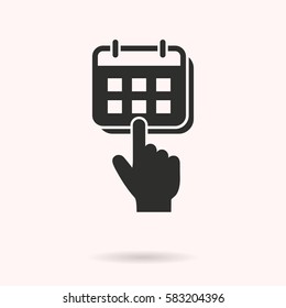 Calendar vector icon. Black illustration isolated on white background for graphic and web design.