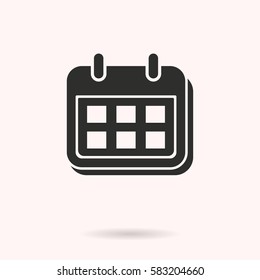 Calendar vector icon. Black illustration isolated on white background for graphic and web design.