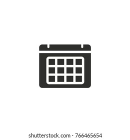 Calendar vector icon. Black illustration isolated on white background for graphic and web design.