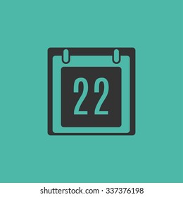 Calendar  - vector icon in black on a green background.