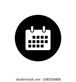 calendar vector icon black and white, line art style