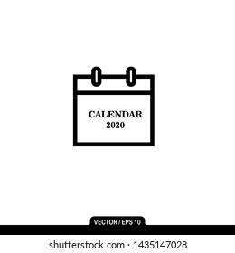 Calendar vector icon: black and white vector icon 