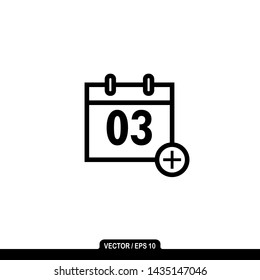 Calendar vector icon: black and white vector icon 
