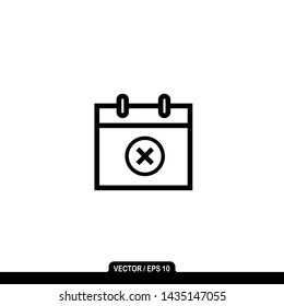 Calendar vector icon: black and white vector icon 