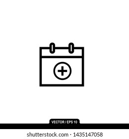 Calendar vector icon: black and white vector icon 