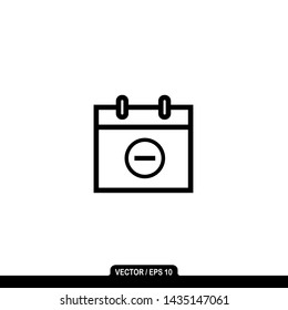 Calendar vector icon: black and white vector icon 