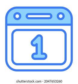 Kalendervektorsymbol, blauer Umriss, Vektordesign