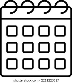 Icono de vector de calendario. Se puede usar para imprimir, móviles y aplicaciones web.