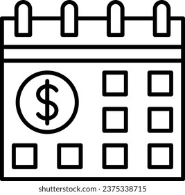 Icono de vector de calendario. Se puede usar para imprimir, móviles y aplicaciones web.
