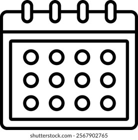 Calendar vector icon. Can be used for printing, mobile and web applications.