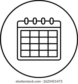 Icono de Vector del calendario. Se puede utilizar para aplicaciones de impresión, móviles y de Web.