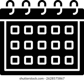 Ícone de vetor de calendário. Pode ser usado para impressão, aplicativos móveis e da Web.