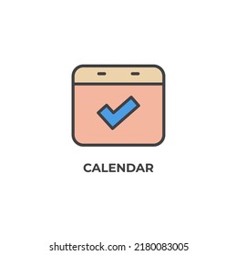calendar vector icon. Colorful flat design vector illustration. Vector graphics